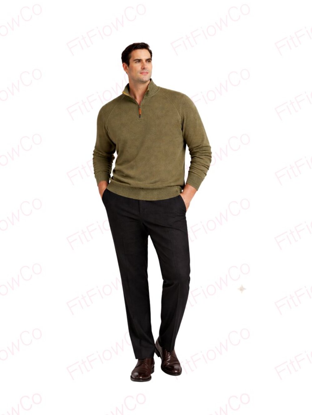 Tommy Bahama Men’s XXL Olive Green Half-Zip Sweater Cotton Blend EUC